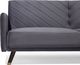 Beliani Sofa rozkładana welurowa szara SENJA 5