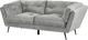 Beliani Sofa 3-osobowa welurowa szara LENVIK 2