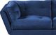 Beliani Sofa 3-osobowa welurowa niebieska LENVIK 4
