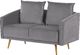 Beliani Sofa 2-osobowa welurowa szara MAURA 2