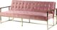 Beliani Sofa rozkładana welurowa różowa MARSTAL 3