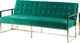 Beliani Sofa rozkładana welurowa zielona MARSTAL 3