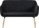 Beliani Sofa 2-osobowa welurowa czarna TABY 1