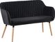 Beliani Sofa 2-osobowa welurowa czarna TABY 1