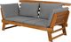 Beliani Sofa ogrodowa drewniana jasna z regulowanymi podłokietnikami PORTICI 2
