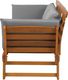 Beliani Sofa ogrodowa drewniana jasna z regulowanymi podłokietnikami PORTICI 3
