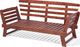 Beliani Sofa ogrodowa drewniana ciemna z regulowanymi podłokietnikami PORTICI 1