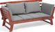 Beliani Sofa ogrodowa drewniana ciemna z regulowanymi podłokietnikami PORTICI 2