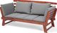 Beliani Sofa ogrodowa drewniana ciemna z regulowanymi podłokietnikami PORTICI 6
