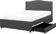 Beliani Łóżko z szufladami tapicerowane 180 x 200 cm szare MONTPELLIER 1