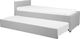 Beliani Łóżko wysuwane tapicerowane 90 x 200 cm jasnoszare MARMANDE 1