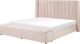 Beliani Łóżko welurowe z ławką 180 x 200 cm pastelowy róż NOYERS 4