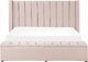 Beliani Łóżko welurowe z ławką 180 x 200 cm pastelowy róż NOYERS 5