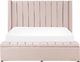 Beliani Łóżko welurowe z ławką 160 x 200 cm pastelowy róż NOYERS 6