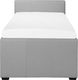 Beliani Łóżko wysuwane tapicerowane 80 x 200 cm jasnoszare MARMANDE 1