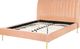 Beliani Łóżko welurowe 160 x 200 cm brzoskwiniowe MARVILLE 2