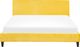 Beliani Łóżko welurowe 160 x 200 cm żółte FITOU 2