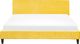 Beliani Łóżko welurowe 180 x 200 cm żółte FITOU 2