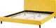 Beliani Łóżko welurowe 180 x 200 cm żółte FITOU 4