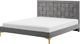 Beliani Łóżko welurowe 140 x 200 cm szare LIMOUX 1