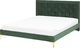 Beliani Łóżko welurowe 140 x 200 cm zielone LIMOUX 1