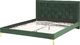 Beliani Łóżko welurowe 180 x 200 cm zielone LIMOUX 4