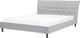 Beliani Łóżko tapicerowane 160 x 200 cm jasnoszare SAVERNE 1