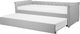 Beliani Łóżko wysuwane tapicerowane 80 x 200 cm jasnoszare LIBOURNE 1
