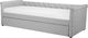 Beliani Łóżko wysuwane tapicerowane 80 x 200 cm jasnoszare LIBOURNE 2