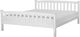Beliani Łóżko drewniane 180 x 200 cm białe GIVERNY 1