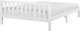 Beliani Łóżko drewniane 160 x 200 cm białe FLORAC 3