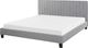 Beliani Łóżko tapicerowane 180 x 200 cm jasnoszare POITIERS 1