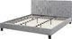 Beliani Łóżko tapicerowane 180 x 200 cm jasnoszare POITIERS 4