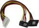 StarTech Molex - SATA x2, 0.3m, Wielokolorowy (PYO2LP4LSATR) 1