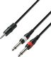 Kabel Adam Hall Jack 3.5mm - Jack 6.3mm x2 1m czarny 1