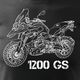 Topslang Koszulka motocyklowa z motocyklem BMW GS 1200 męska czarna REGULAR XL 2