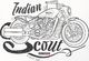 Topslang Koszulka motocyklowa z motocyklem Indian Scout męska biała REGULAR L 1