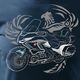Topslang Koszulka motocyklowa z motocyklem Honda Goldwing męska granat REGULAR M 2