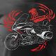 Topslang Koszulka motocyklowa z motocyklem Honda Goldwing męska czarna SLIM XXL 1
