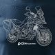 Topslang Koszulka motocyklowa z motocyklem Suzuki V-strom DL-650 męska granatowa SLIM S 2
