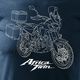 Topslang Koszulka motocyklowa z motocyklem Honda Africa Twin męska granatowa SLIM XXL 1