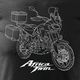 Topslang Koszulka motocyklowa z motocyklem Honda Africa Twin męska czarna SLIM XXL 1