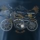 Topslang Koszulka motocyklowa z motocyklem Harley Davidson Iron 883 męska granatowa SLIM XXL 2