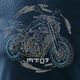 Topslang Koszulka motocyklowa z motocyklem Yamaha MT-07 męska granatowa SLIM L 2