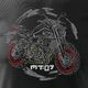 Topslang Koszulka motocyklowa z motocyklem Yamaha MT-07 męska czarna SLIM XL 2