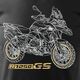 Topslang Koszulka motocyklowa z motocyklem BMW GS 1250 ADVENTURE męska czarna SLIM S 2