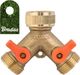 Bradas Trójnik z zaworami kulowymi GW 3/4" na 2x GZ 3/4" MOSIĄDZ BR-2234 BRADAS 4634 1