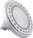 GTV Żarówka LED 12W 850lm GU10 ES111 ciepły biały z srebrnym aluminiowym radiatorem z mleczną szybką GTV 9668 1