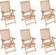 vidaXL Rozkładane krzesła ogrodowe, 6 szt., lite drewno tekowe 1