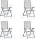 vidaXL VidaXL Rozkładane krzesła ogrodowe, 4 szt., szare, drewno akacjowe 1